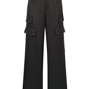 The Noli Shop Satin Cargo Pants (NWT, black, size 4)